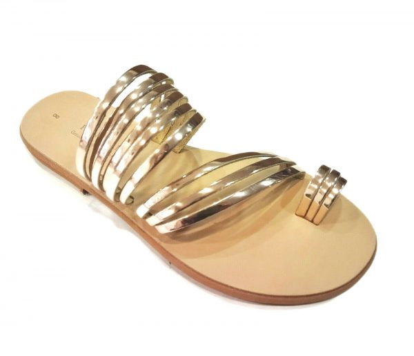greek handmade leather sandals ancient style gold